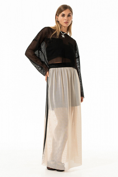 Юбка Luna 245 молоко_чёрный - фото 8