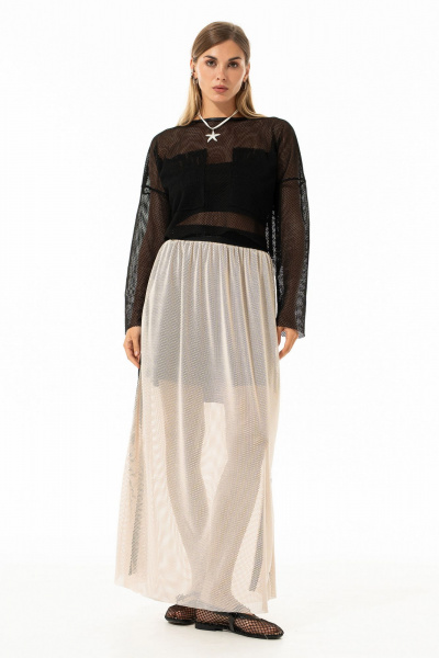 Юбка Luna 245 молоко_чёрный - фото 6