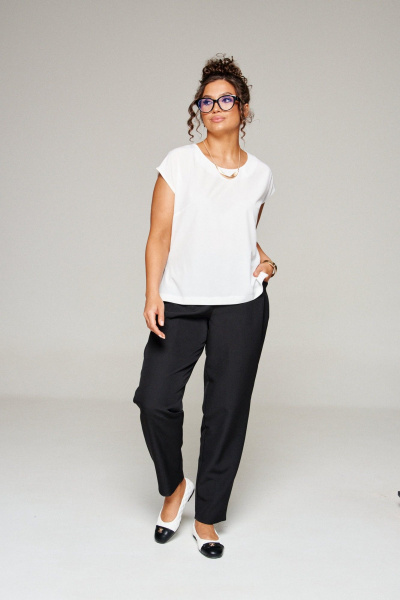 Блуза, брюки, жакет Beautiful&Free 6345 бежевая_клетка - фото 9