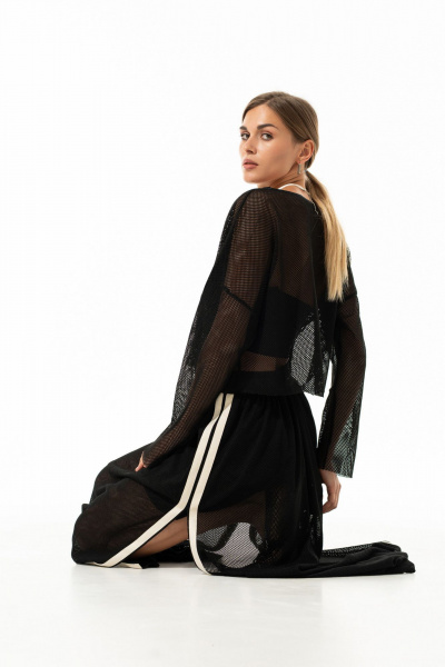 Лонгслив, юбка Luna 242 чёрный - фото 17
