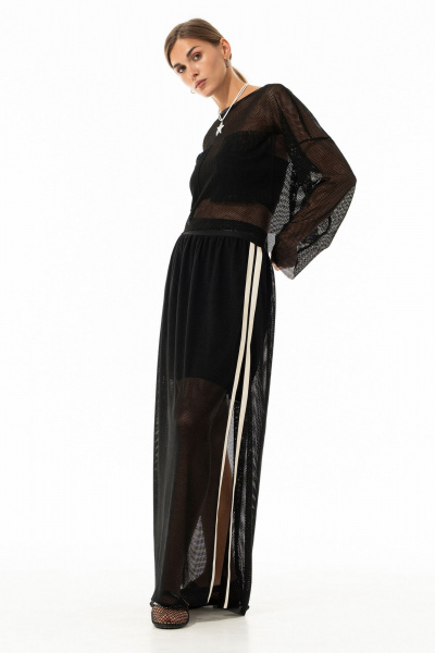 Лонгслив, юбка Luna 242 чёрный - фото 14