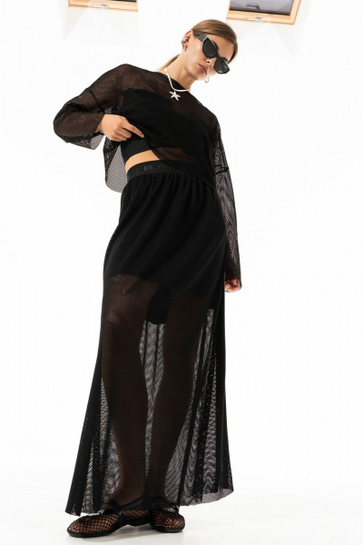 Лонгслив, юбка Luna 242 чёрный - фото 9