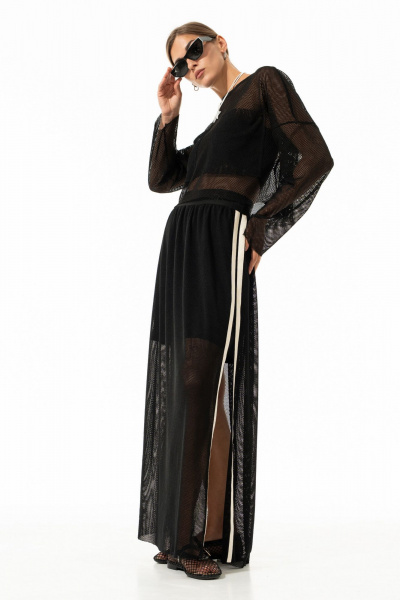 Лонгслив, юбка Luna 242 чёрный - фото 7