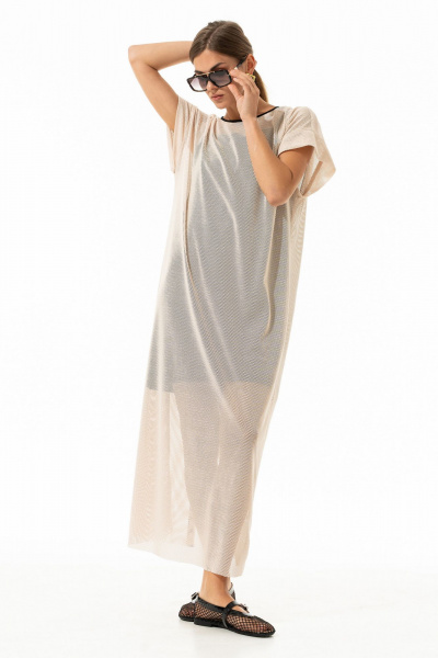 Платье Luna 241 молоко_чёрный - фото 18