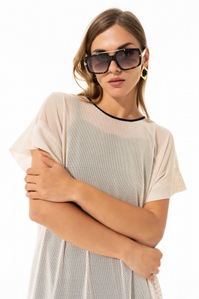 Платье Luna 241 молоко_чёрный - фото 14