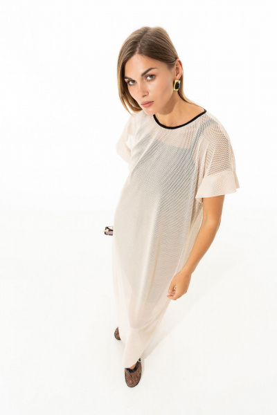 Платье Luna 241 молоко_чёрный - фото 9