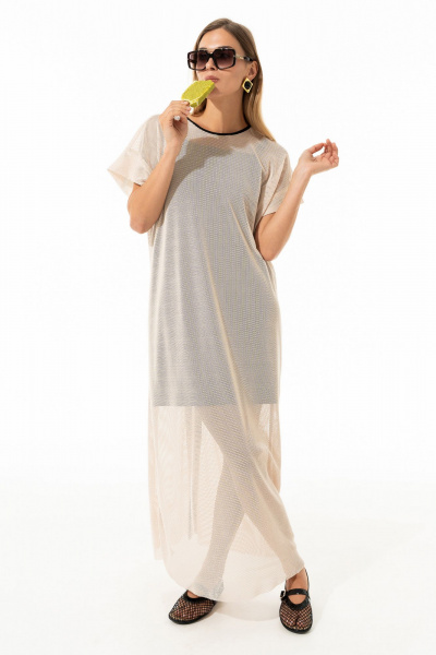 Платье Luna 241 молоко_чёрный - фото 1