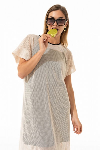 Платье Luna 241 молоко_чёрный - фото 6