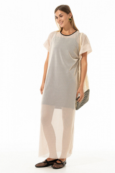 Платье Luna 241 молоко_чёрный - фото 2