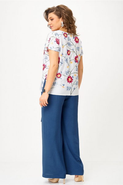 Блуза Andina city 5039-25 белый_цветы - фото 6