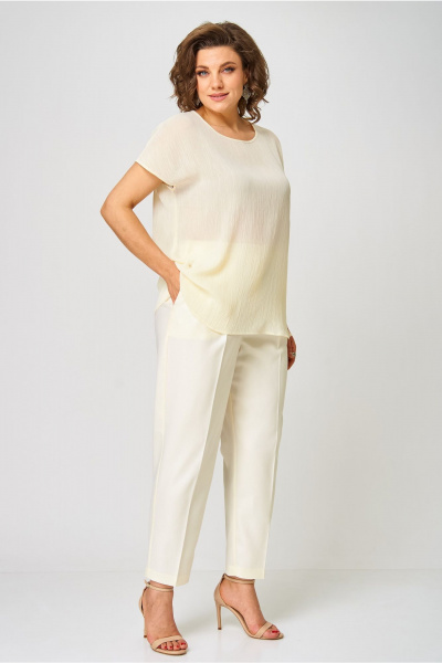 Блуза, брюки, кардиган Andina city 9073-25 сливочное_масло - фото 10