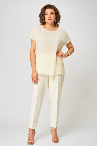 Блуза, брюки, кардиган Andina city 9073-25 сливочное_масло - фото 9