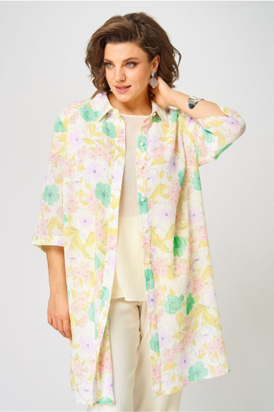 Блуза, брюки, кардиган Andina city 9073-25 сливочное_масло - фото 7