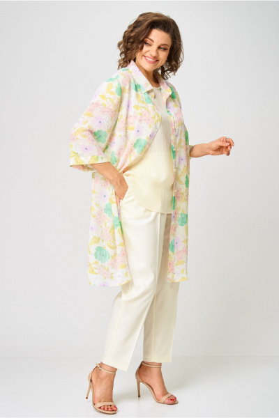 Блуза, брюки, кардиган Andina city 9073-25 сливочное_масло - фото 4