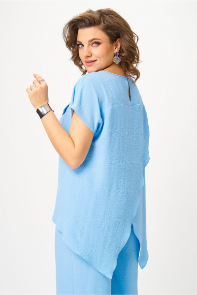 Блуза, брюки Andina city 9075-25 небесно-голубой - фото 10