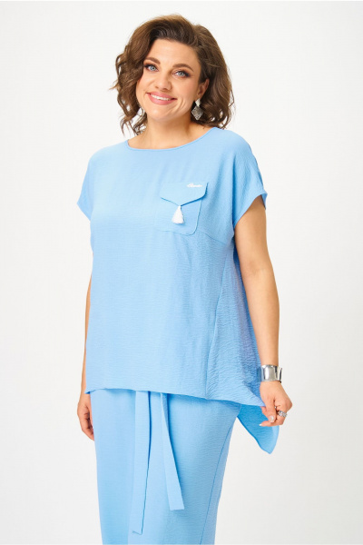 Блуза, брюки Andina city 9075-25 небесно-голубой - фото 9