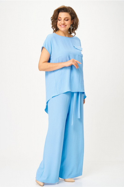 Блуза, брюки Andina city 9075-25 небесно-голубой - фото 7