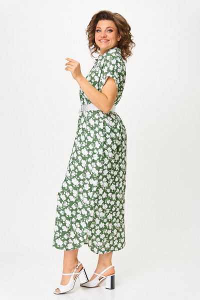 Платье, пояс Michel chic 993/2 олива-белый - фото 3