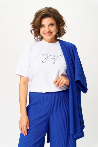 Брюки, кардиган, футболка Michel chic 1427 василек - фото 6