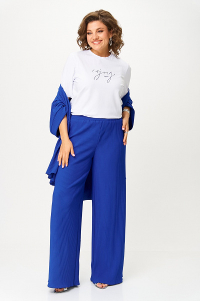 Брюки, кардиган, футболка Michel chic 1427 василек - фото 2