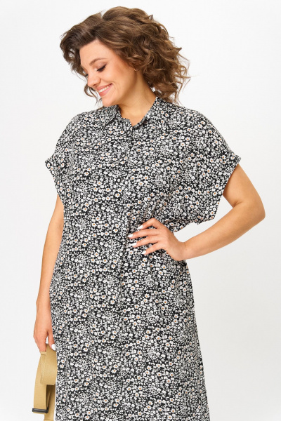 Платье, пояс Michel chic 993/2 черный,белый - фото 6