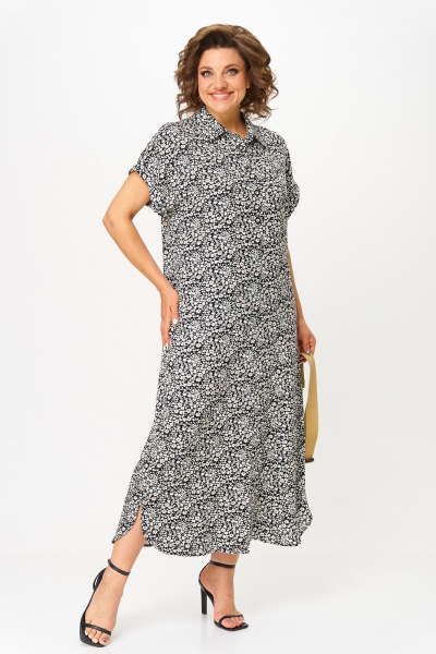 Платье, пояс Michel chic 993/2 черный,белый - фото 3