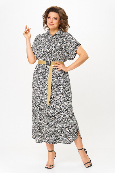 Платье, пояс Michel chic 993/2 черный,белый - фото 1