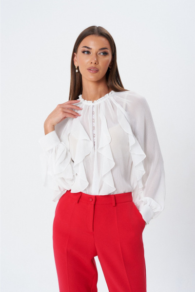 Блуза Lady Line 1596 молочный - фото 6