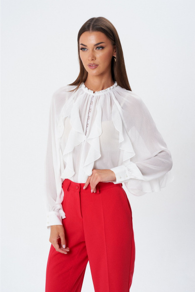 Блуза Lady Line 1596 молочный - фото 5