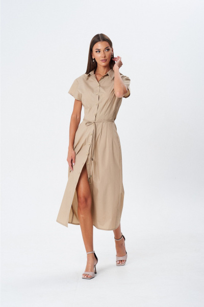 Платье Lady Line 1603 бежевый - фото 7