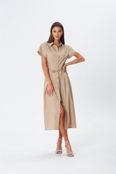 Платье Lady Line 1603 бежевый - фото 6