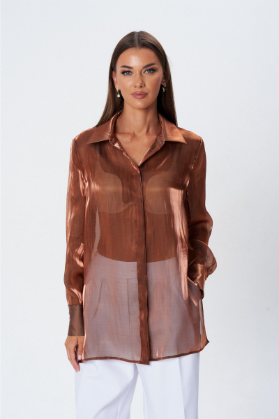 Блуза Lady Line 1604 коричневый - фото 7