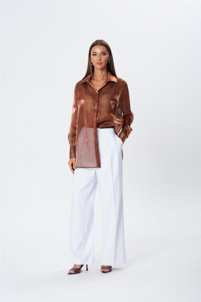 Блуза Lady Line 1604 коричневый - фото 1