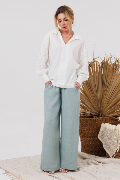 Блуза AMORI 6476 молоко - фото 4