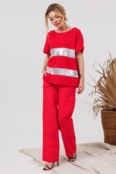 Блуза AMORI 6479 коралл - фото 4