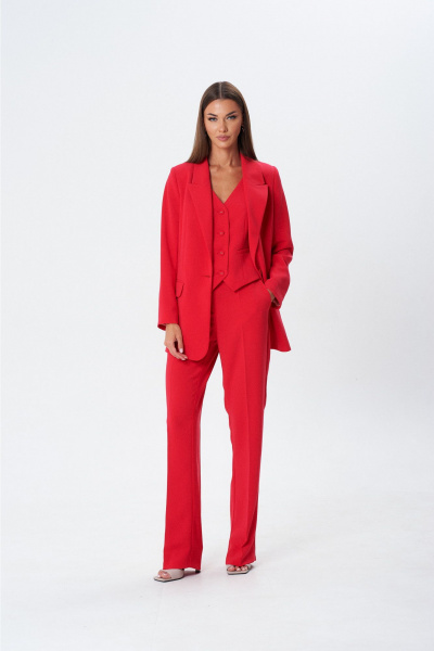 Брюки, жакет, жилет Lady Line 1606 красный - фото 15