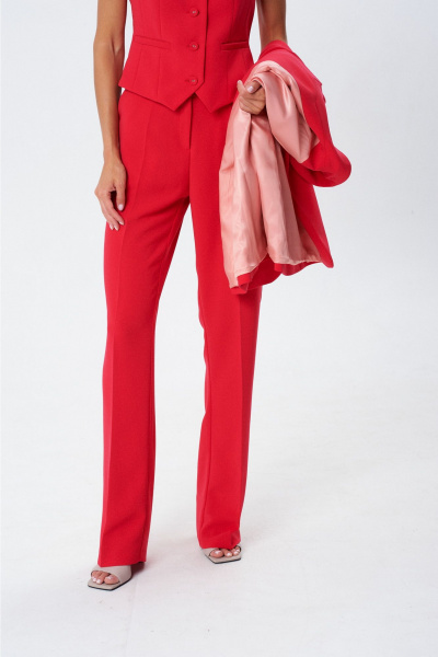 Брюки, жакет, жилет Lady Line 1606 красный - фото 14