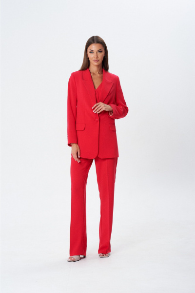Брюки, жакет, жилет Lady Line 1606 красный - фото 8