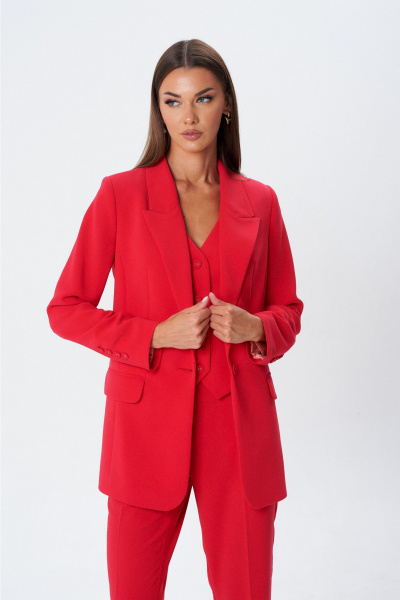 Брюки, жакет, жилет Lady Line 1606 красный - фото 7
