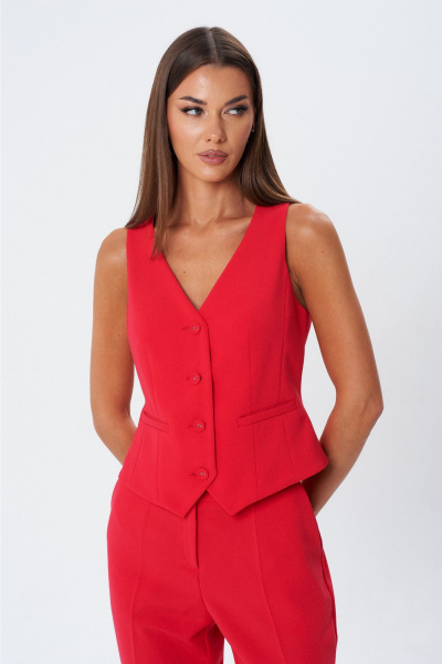 Брюки, жакет, жилет Lady Line 1606 красный - фото 4