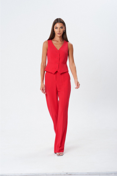 Брюки, жакет, жилет Lady Line 1606 красный - фото 1