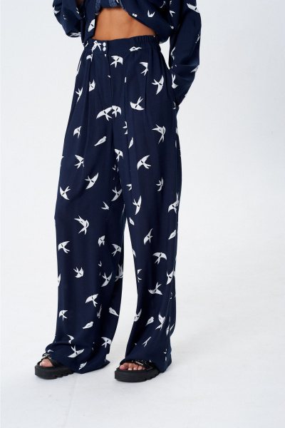 Блуза, брюки Lady Line 1607 синий - фото 8