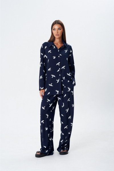 Блуза, брюки Lady Line 1607 синий - фото 7