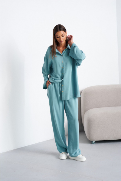 Блуза, брюки Lady Line 1607 мята - фото 9