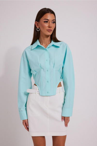 Блуза, юбка N.O.W. 1600 бирюзовый_молочный - фото 5
