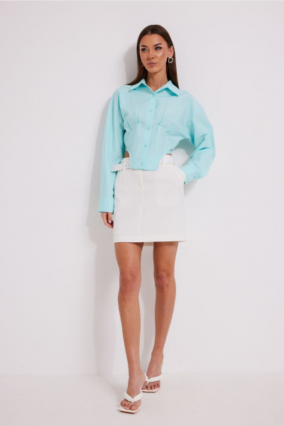 Блуза, юбка N.O.W. 1600 бирюзовый_молочный - фото 1