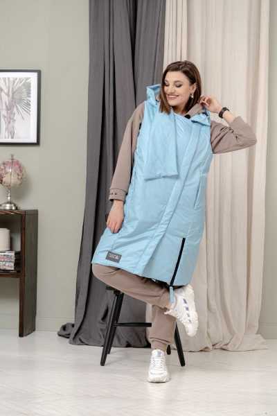 Жилет GRATTO 7111 голубой - фото 2
