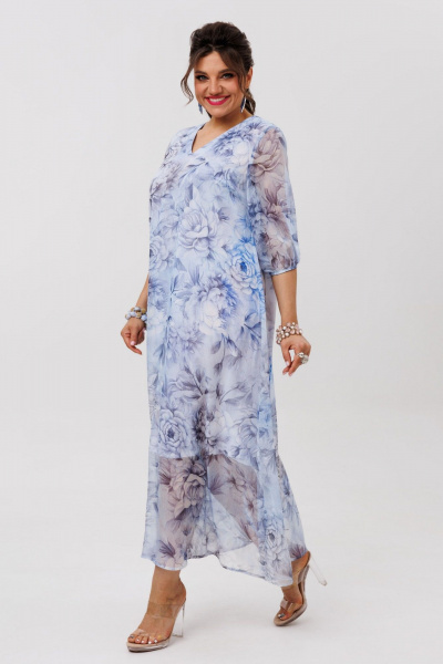 Платье Anelli 1605 аквамариновый_пион - фото 11