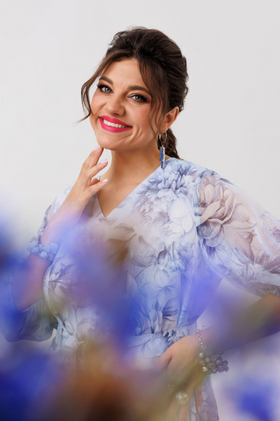 Платье Anelli 1605 аквамариновый_пион - фото 8