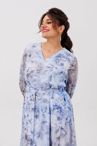 Платье Anelli 1605 аквамариновый_пион - фото 3